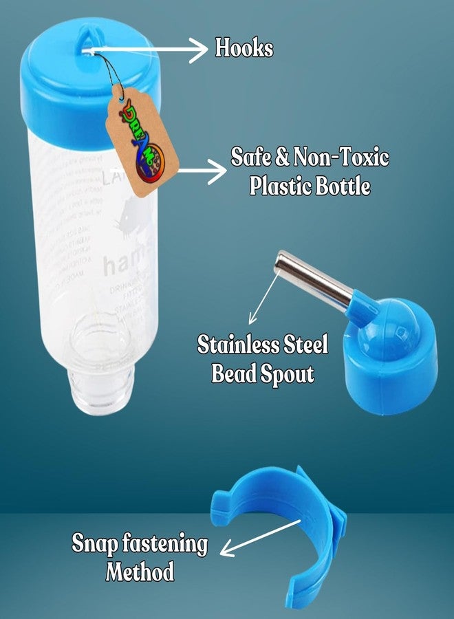 DreamAuro Hamster Bottle 80ml, Leak-Proof Water Dispenser for Small Pets, BPA-Free, Pet Hydration Solution, Leak-Proof Hamster Bottle, Small Pet Watering System, Durable. - Image 2